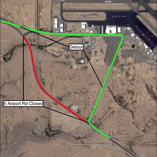 East Airport Road to close for water line work