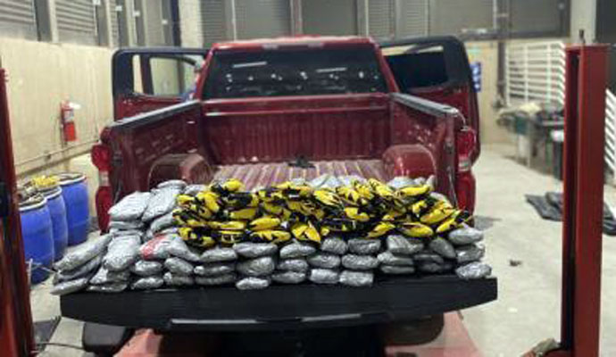 Calexico CBP officers discover methamphetamine hidden throughout truck