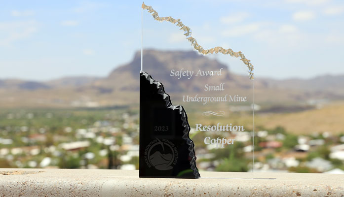 Resolution Copper receives Rocky Mountain Mining Institute Safety Award for the second year in a row