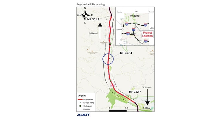 Federal grant will fund I-17 wildlife overpass near Flagstaff