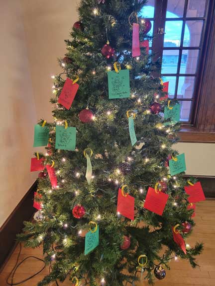 Tags available at Safford, Pima Chap Ministries giving trees