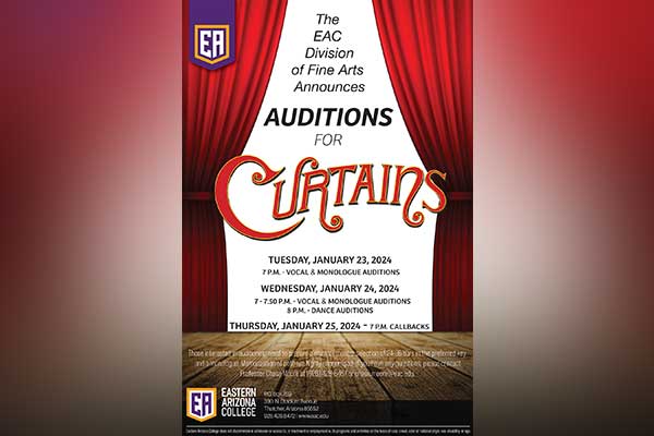 EAC Fine Arts Department announces auditions for Curtains the 2024 spring musical