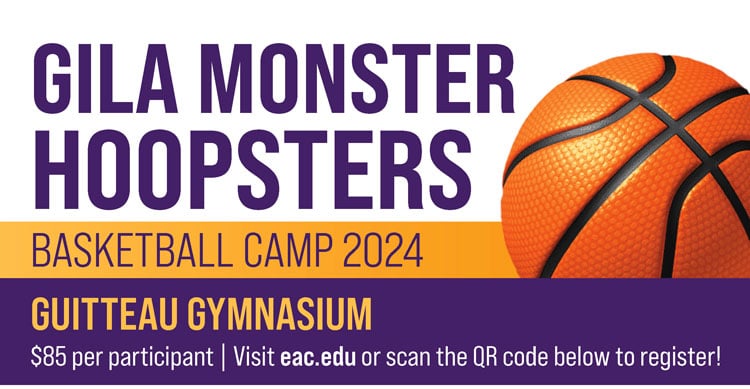 Sign up now for Eastern Arizona College’s Gila Monster Hoopsters Boys Basketball Camp