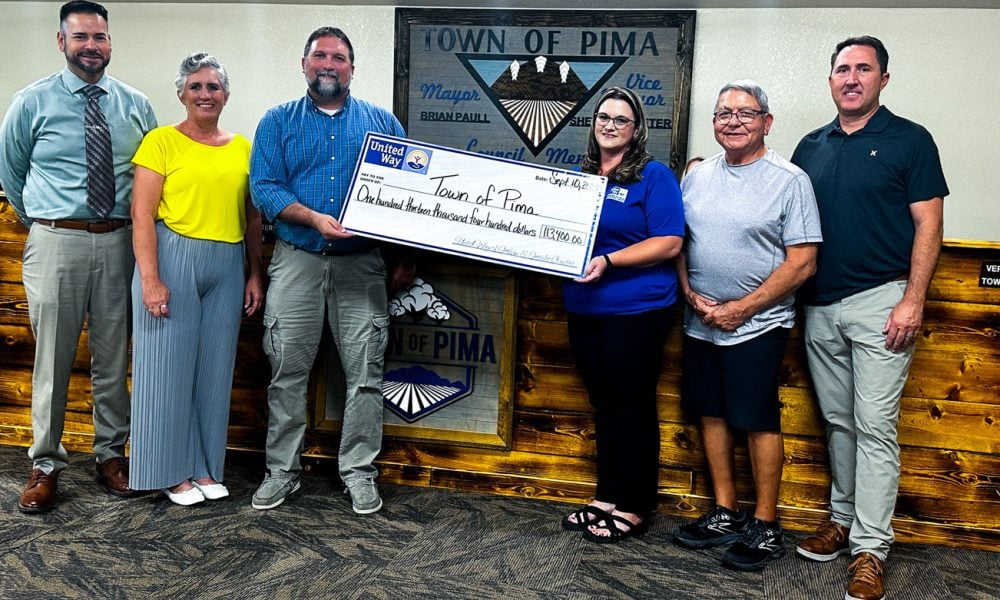United Way presents 3,400 to town for Pima 27 WWII Memorial