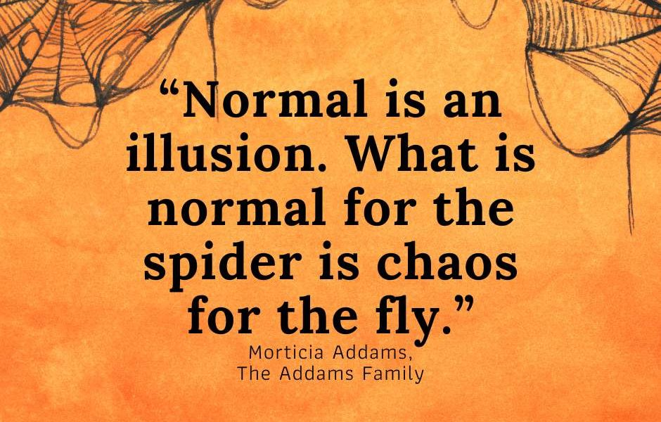 “Normal is an illusion. What is normal for the spider is chaos for the fly.” -Mo…