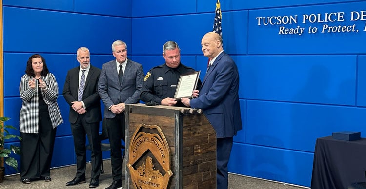 Heroic Tucson PD School Safety Officer honored by Supt. Horne